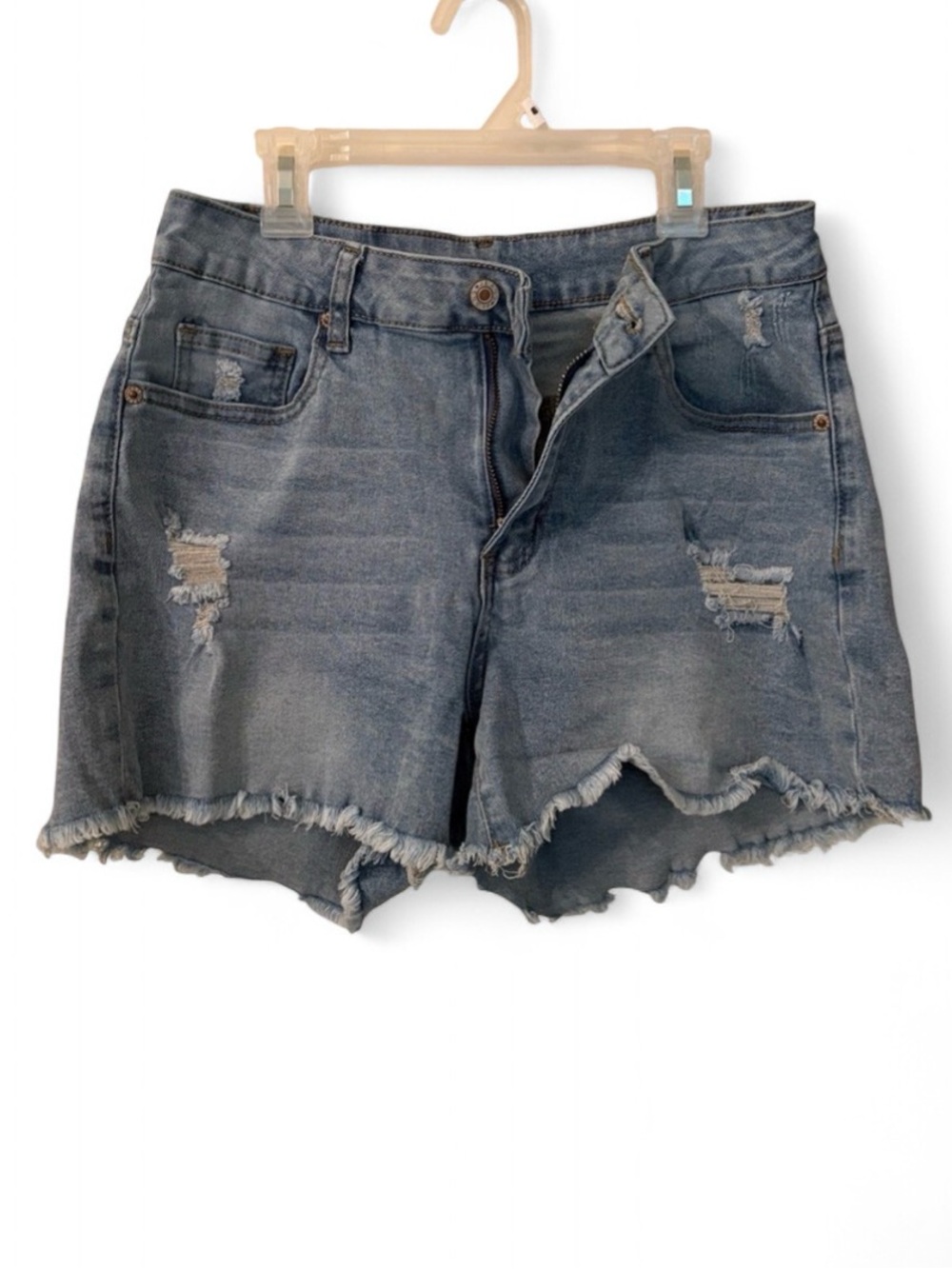 Women’s Light Blue Distressed Denim Jean Shorts
